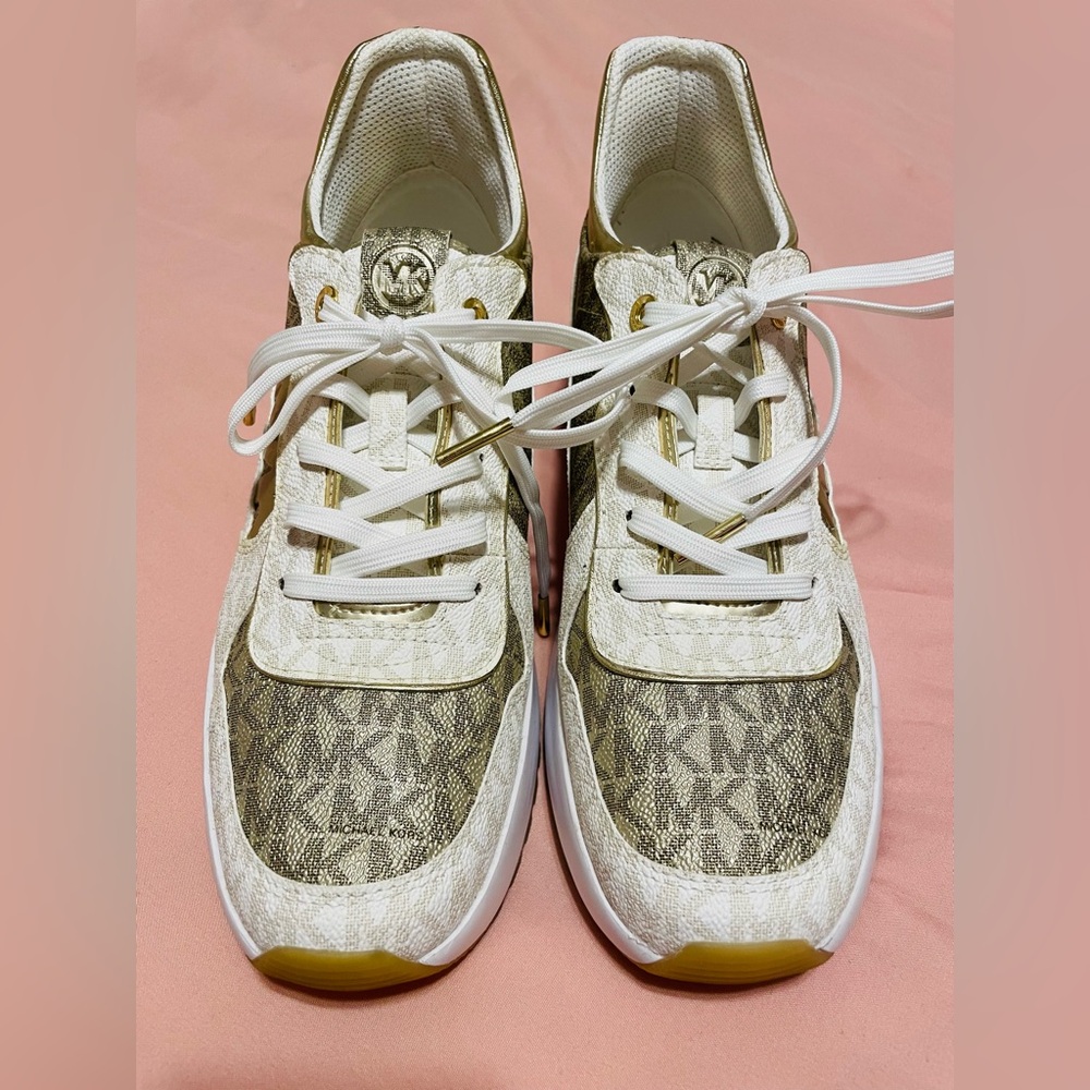 Michael Kors Gold and White Women's Sneakers